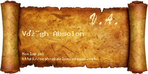 Végh Absolon névjegykártya