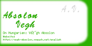 absolon vegh business card